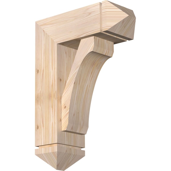 Ekena Millwork Legacy Arts and Crafts Smooth Bracket w/ Offset Brace, Douglas Fir, 7 1/2"W x 20"D x 28"H BKT0806X20X28LEC03SDF - main